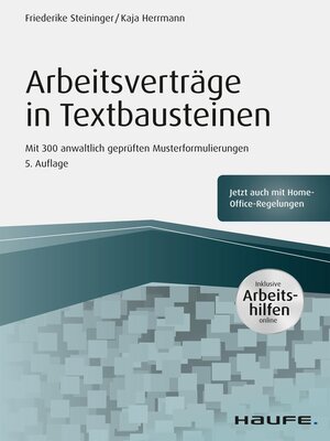 cover image of Arbeitsverträge in Textbausteinen--inkl. Arbeitshilfen online